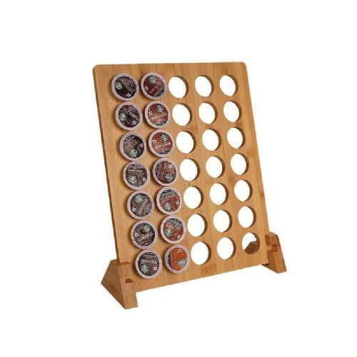Wooden coffee capsule 35 pod storage organizer display rack