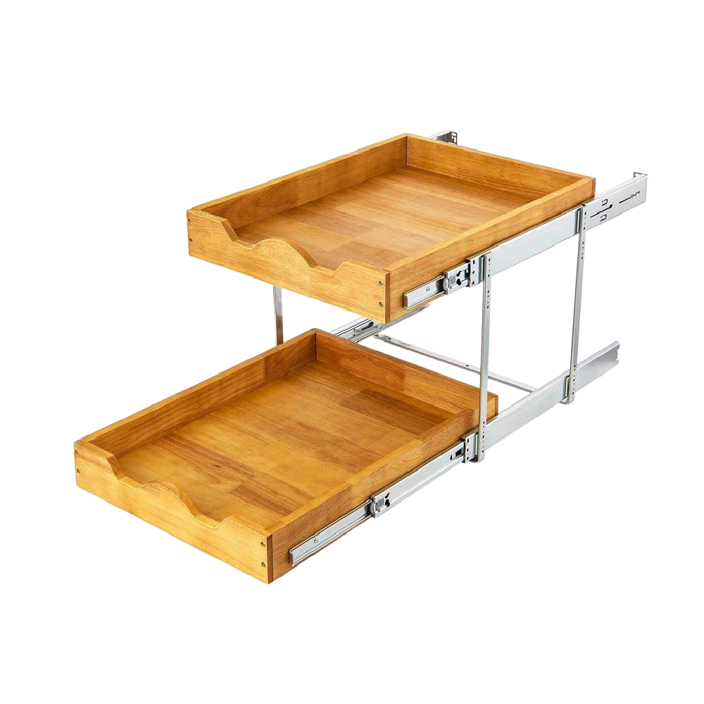 Kitchen pull-out seasoning storage box with wooden drawers